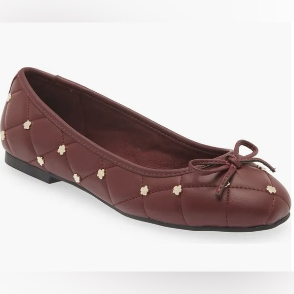Ted Baker flats ballet flats Burgundy red studded flats - Picture 1 of 5